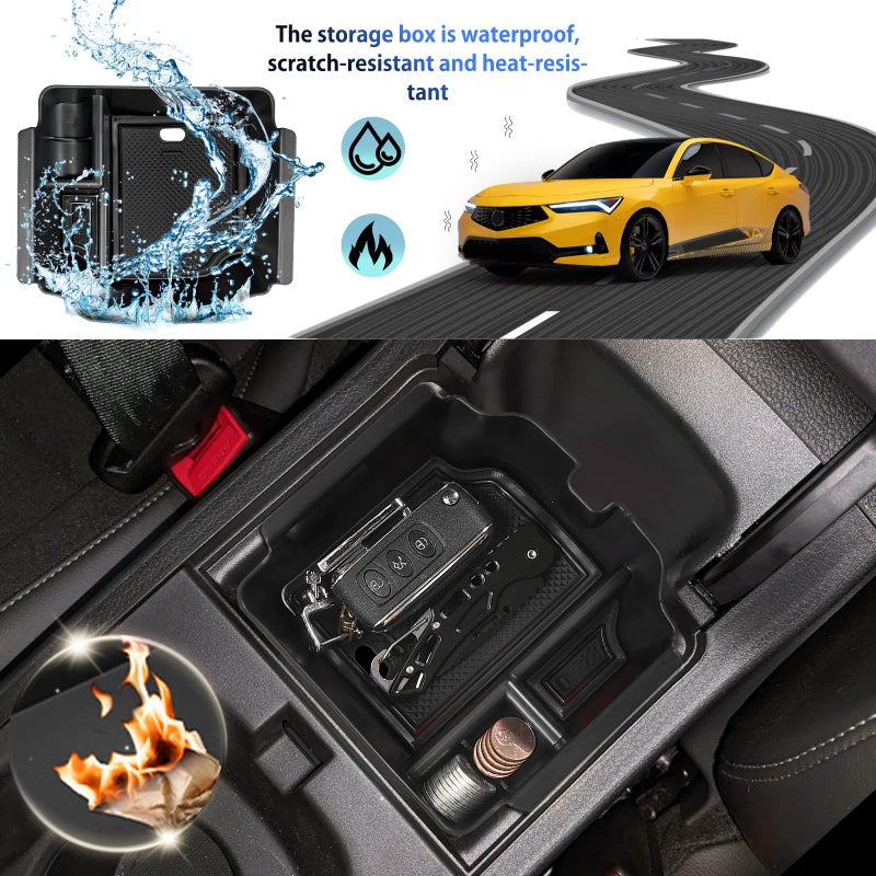 SHAOHAO for 2024 2025 Acura Integra Center Console Organizer Compatible with 2023 2024 2025 Acura Integra Accessories Armrest Insert Storage Box Console Tray Integra 2025 Interior Accessory Organizer - Image 2